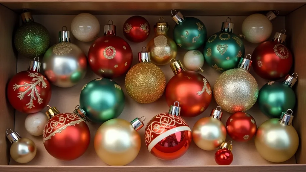 Collection of vintage Atomic Age Christmas ornaments