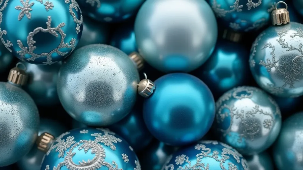 Vintage blue Christmas ornaments