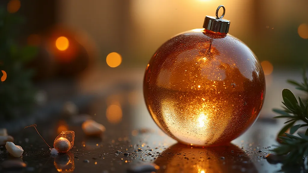 Close-up of a shimmering Cellar Glass ornament