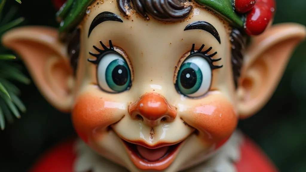 Vintage ceramic elf ornament