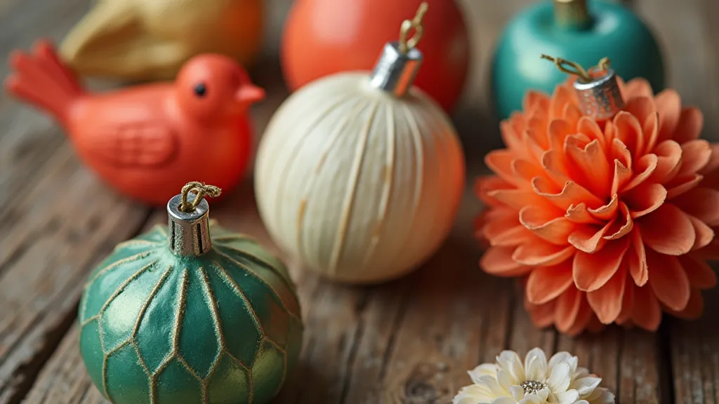 Variety of Vintage Crepe Paper Ornaments