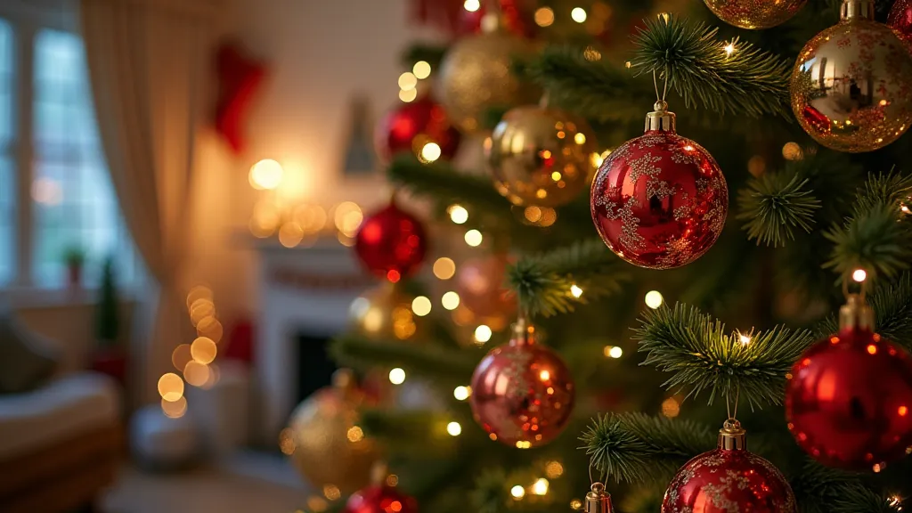 Christmas tree decorated with Shiny Brite ornaments