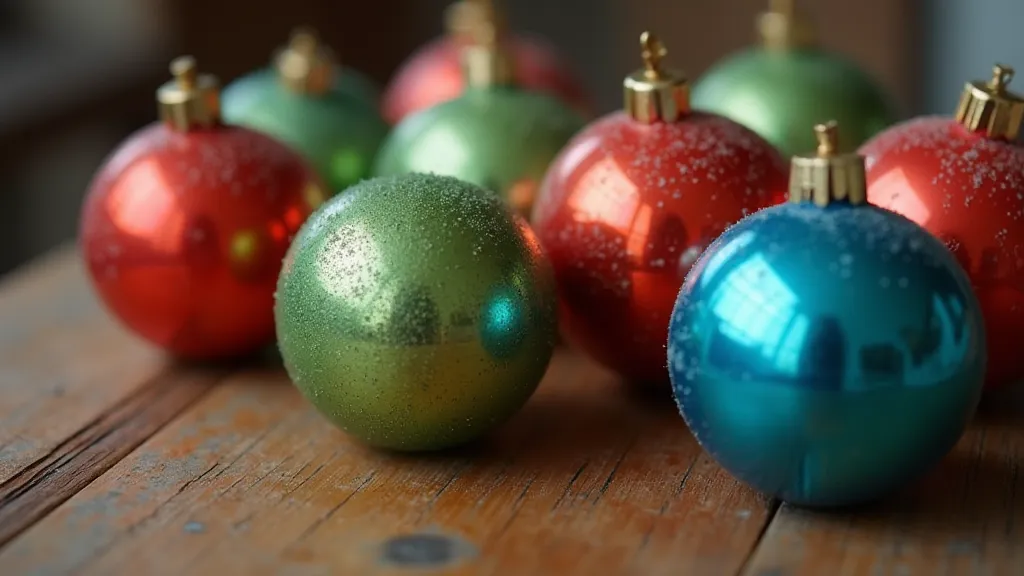Variety of early Shiny Brite ornaments