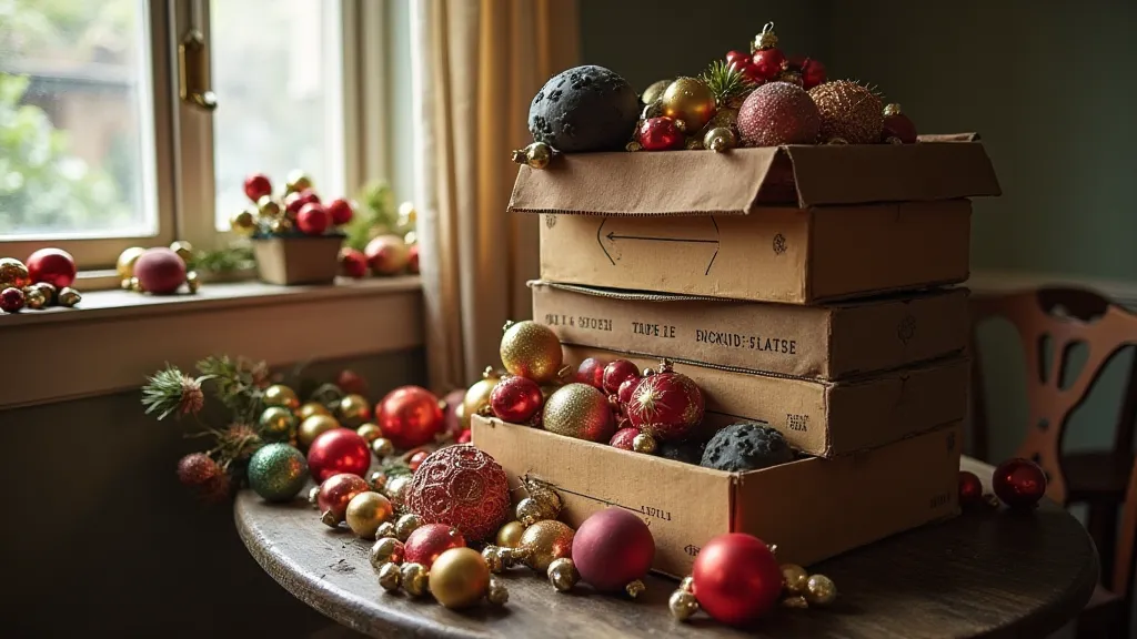 Vintage ornaments at an estate sale