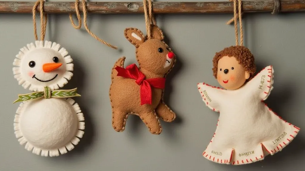 Vintage felt Christmas ornaments