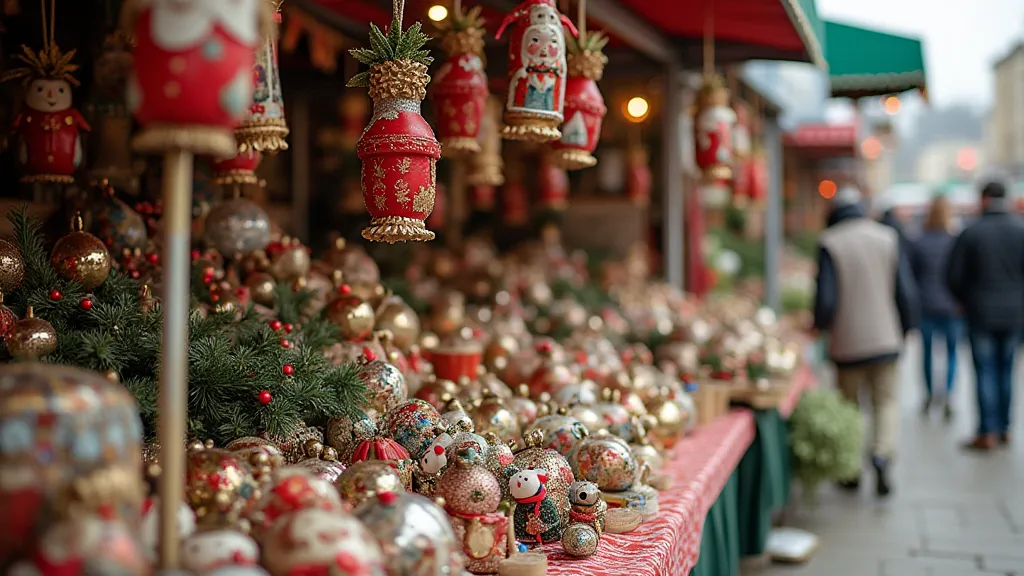 Vintage ornaments at a flea market