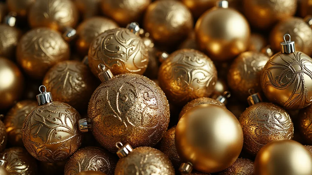 Vintage gold Christmas ornaments