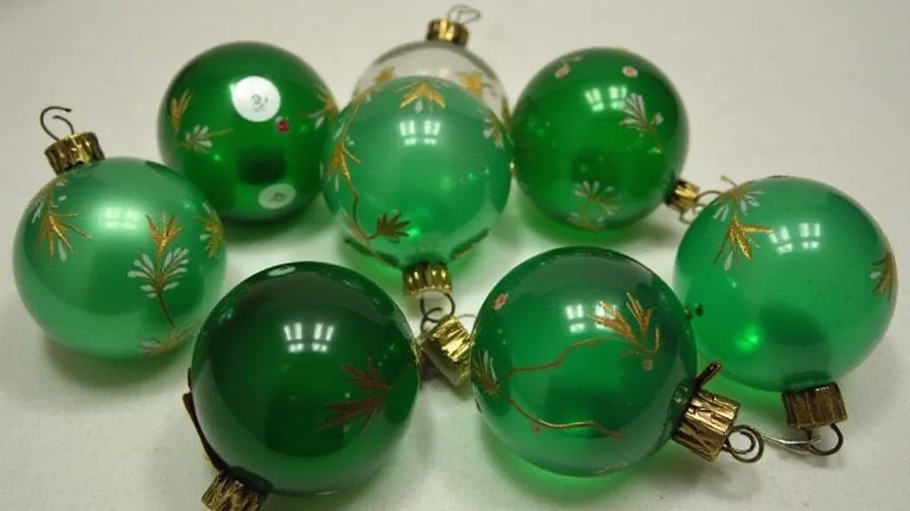 Vintage green Christmas ornaments