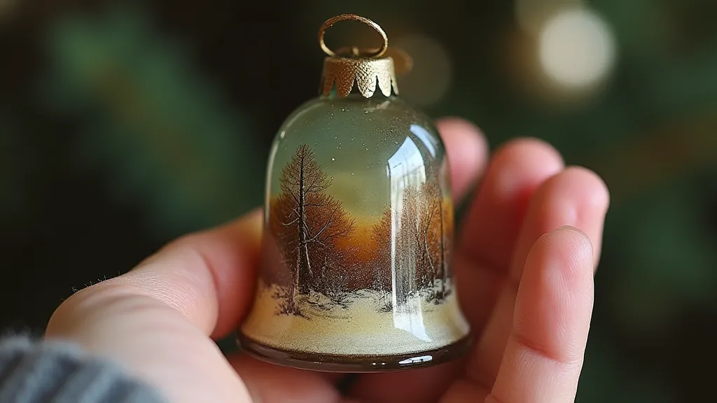 Hand-painted glass Christmas bell