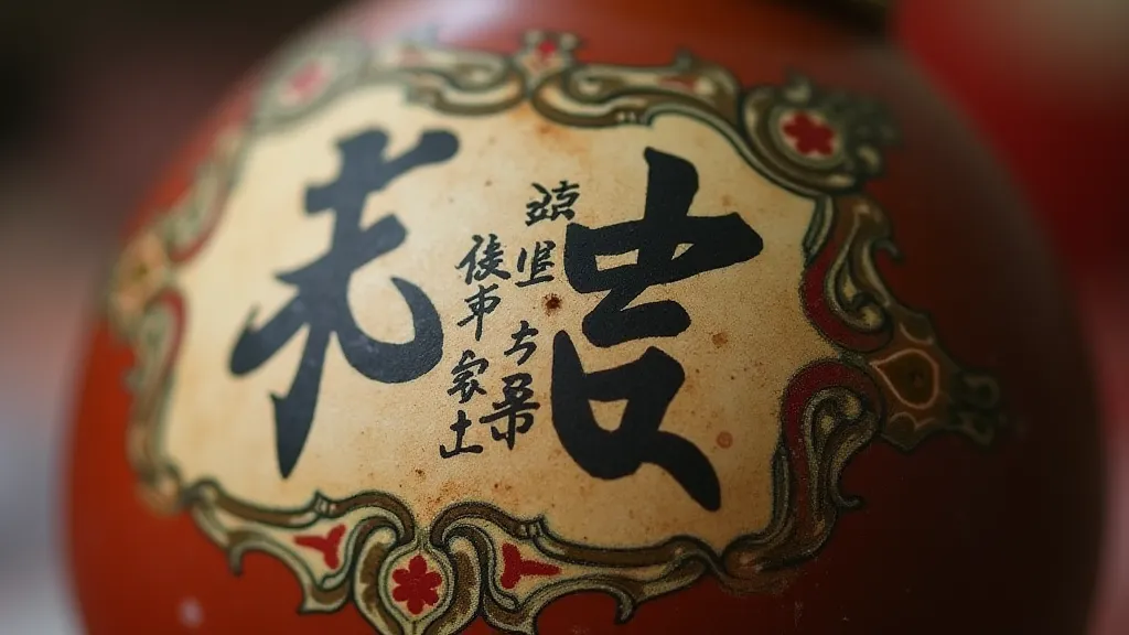 Faded paper label on ornament