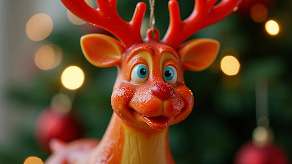 Vintage plastic reindeer ornament