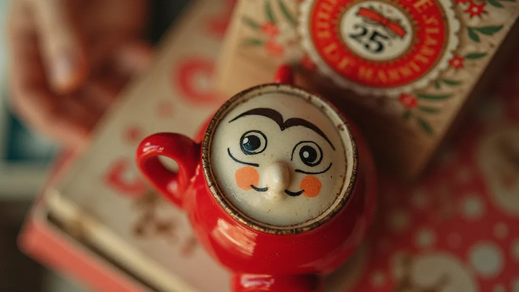Vintage ornament packaging showing manufacturer and date