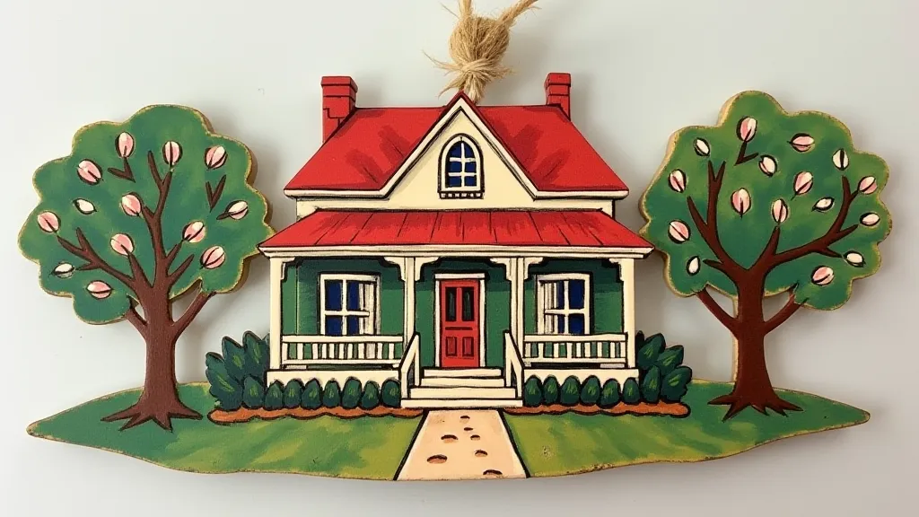 Vintage ornament depicting a Southern plantation house