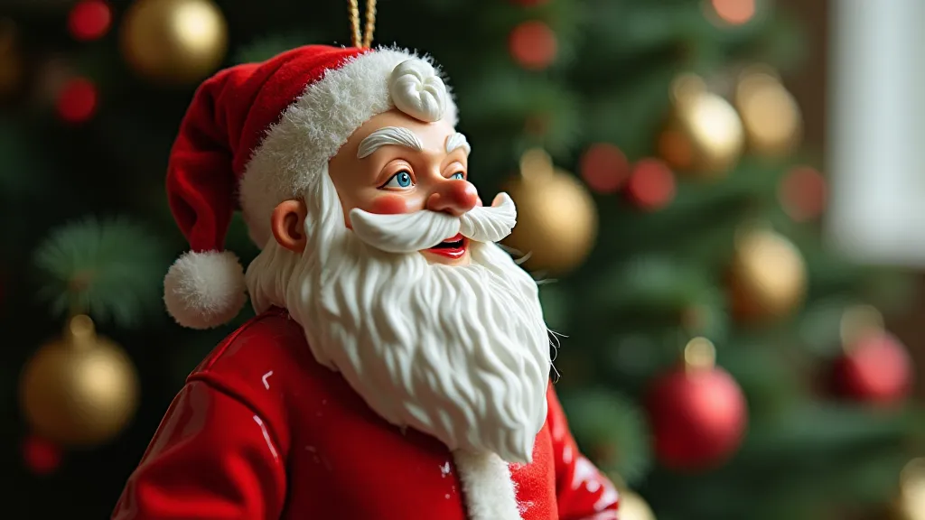 Vintage porcelain Santa Claus ornament