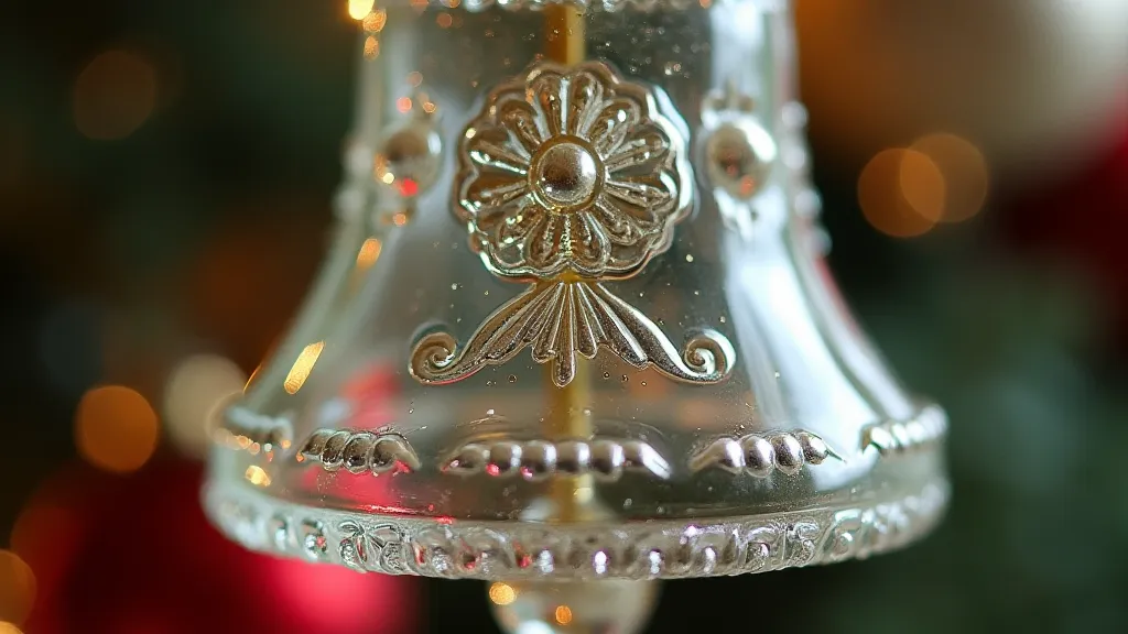 Vintage pressed glass bell ornament