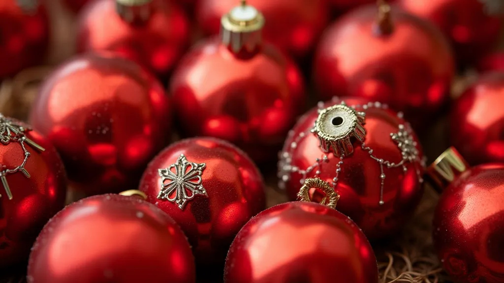 Vintage red Christmas ornaments