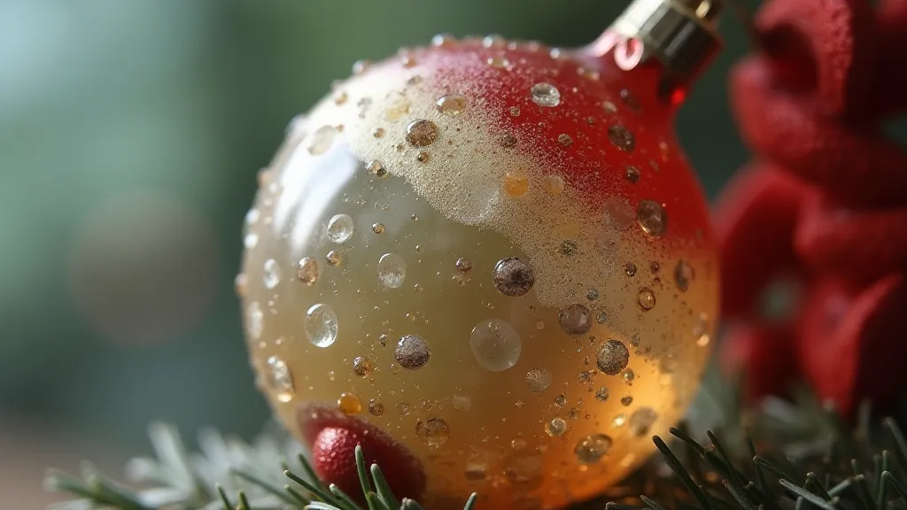 Vintage glass ornament with air bubbles