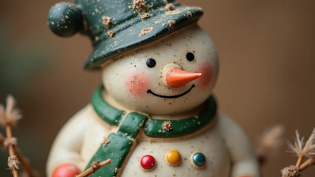 Vintage ornament with faded paint